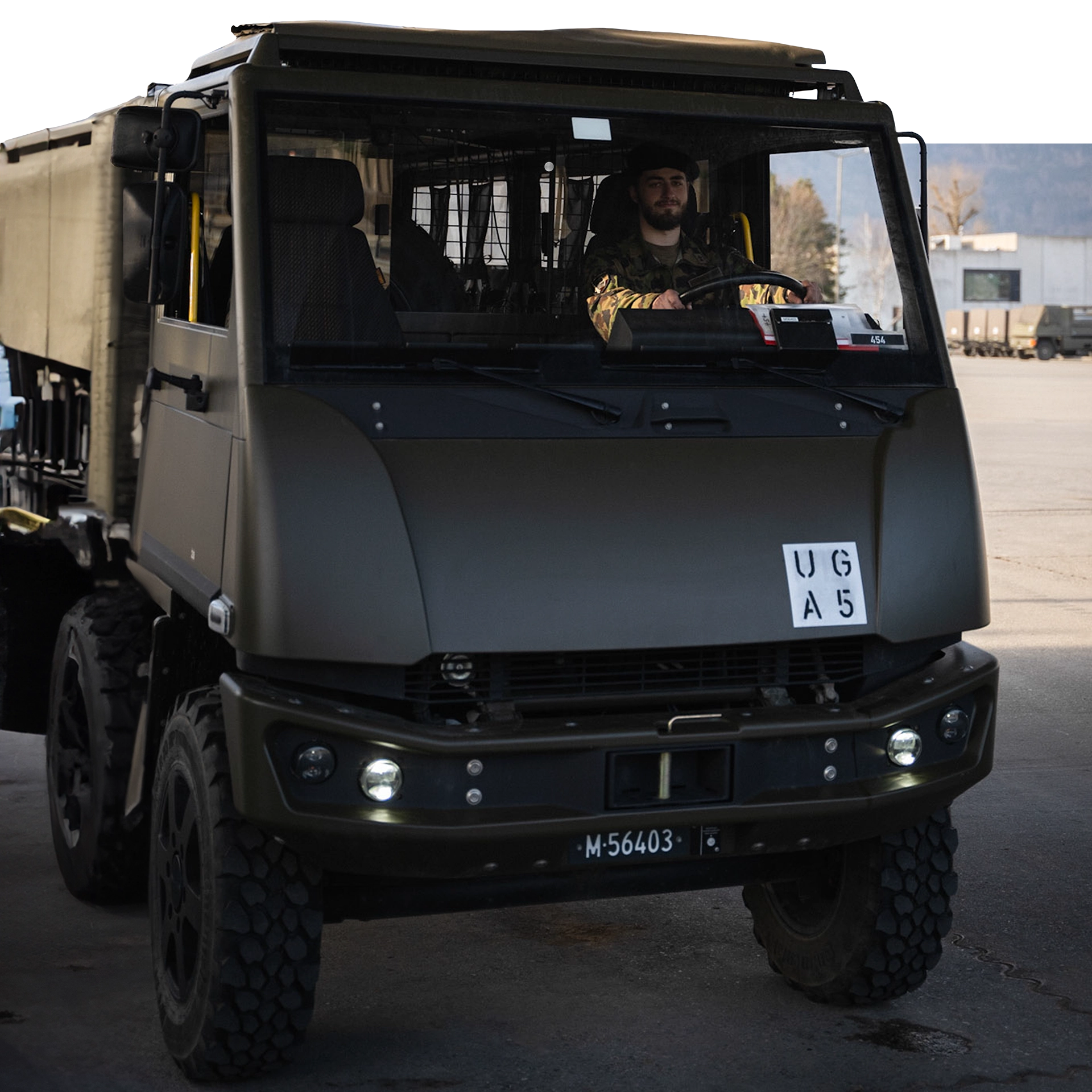 Artillerie Fahrer mit Feldumschlaggerät