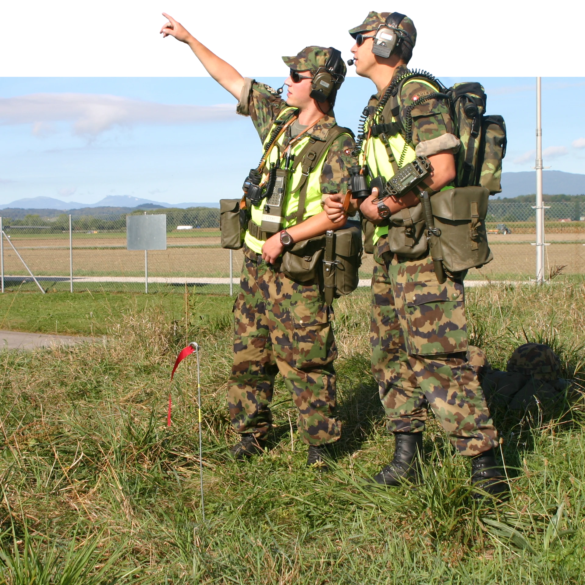 Flugplatzsoldat Support bei der Luftraumbeobachtung