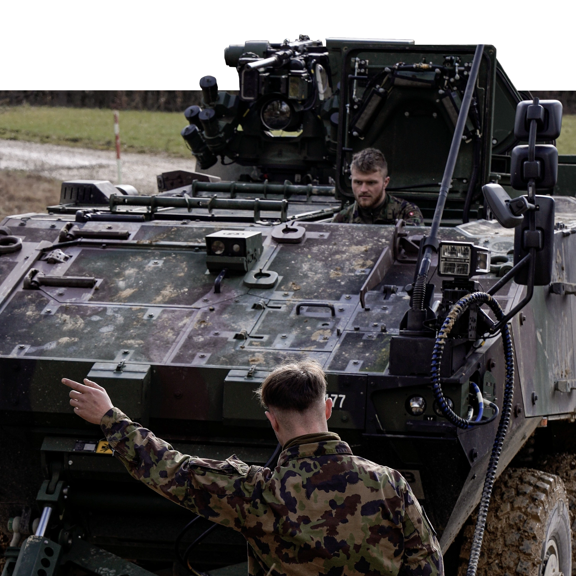 Pionierpanzer 21 mit Minenräumeraufsatz